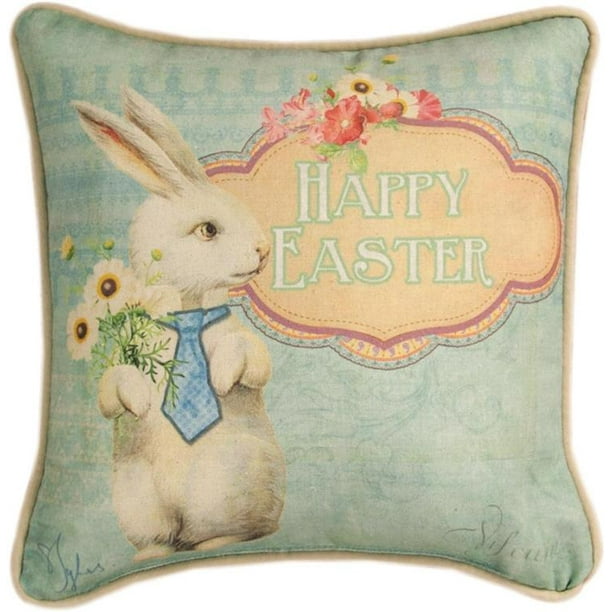 Multicolor Cute Easter designs for Kids Cute Easter Bunny Doodle for Kids and Family Throw Pillow 16x16 